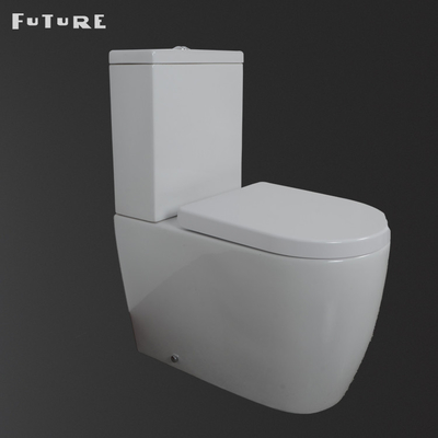 420mm Seat Close Coupled ห้องอาบน้ำ โถสุขภัณฑ์ไม่มีขอบ P Trap Water Closet