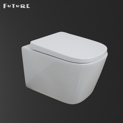 โถสุขภัณฑ์อัจฉริยะความหนาแน่นสูง Back To Wall Washdown Toilet Smooth Glazed