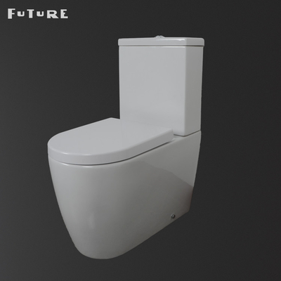 420mm Seat Close Coupled ห้องอาบน้ำ โถสุขภัณฑ์ไม่มีขอบ P Trap Water Closet