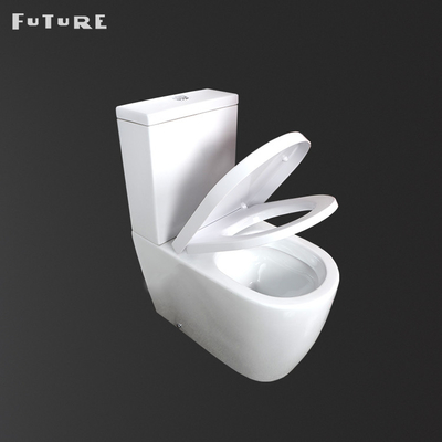 420mm Seat Close Coupled ห้องอาบน้ำ โถสุขภัณฑ์ไม่มีขอบ P Trap Water Closet